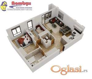 Trosoban stan 74m u izgradnji Salajka TOP lokacija